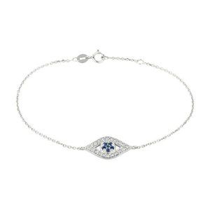 0.34 Carat Diamond and Sapphire Eye Bracelet